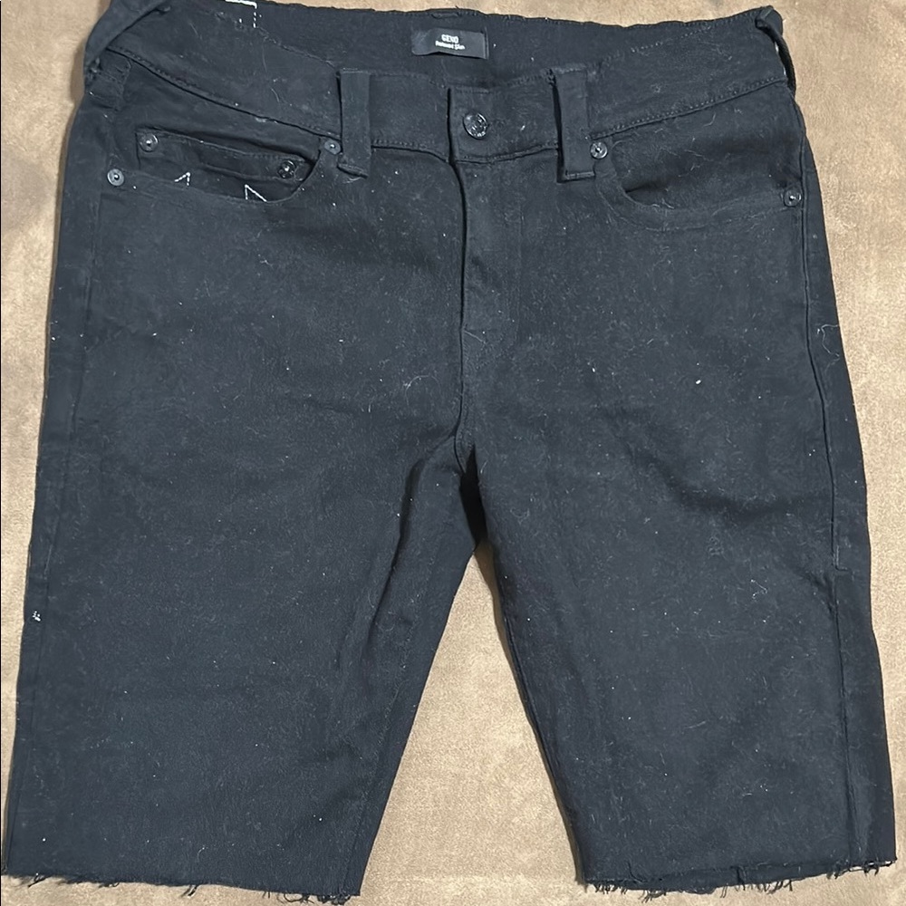 True Religion Black Jean Shorts for Men